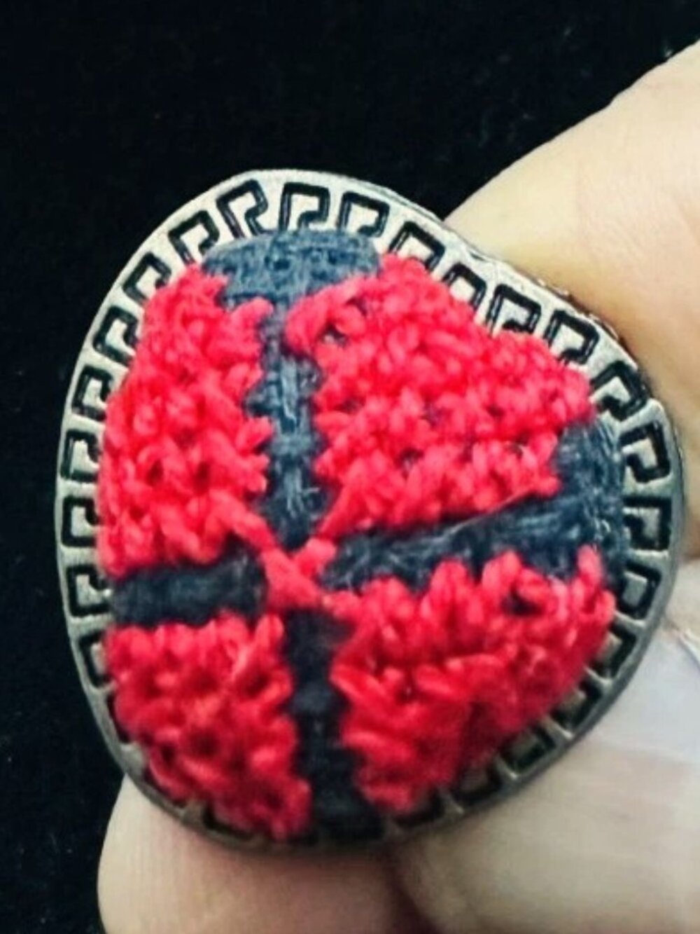 Handmade Traditional Embroidered Cuff Bracelet & Ring Set Bohemian Ethnic Jewelr
